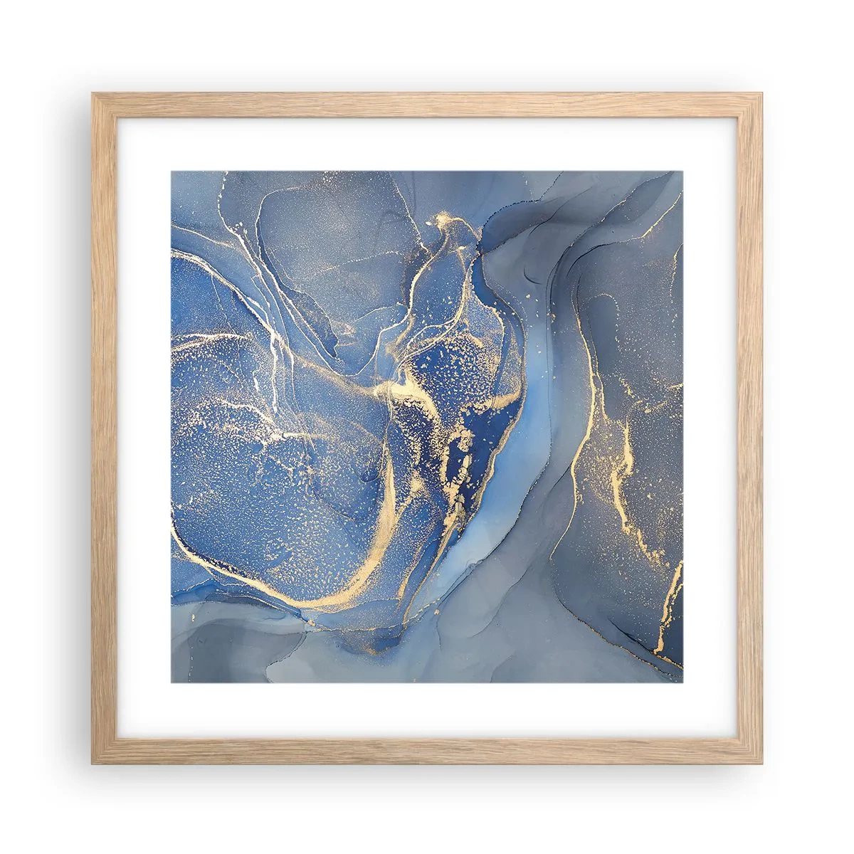 Affiche dans un chêne clair - Poster - Poussière d'or - 40x40 cm