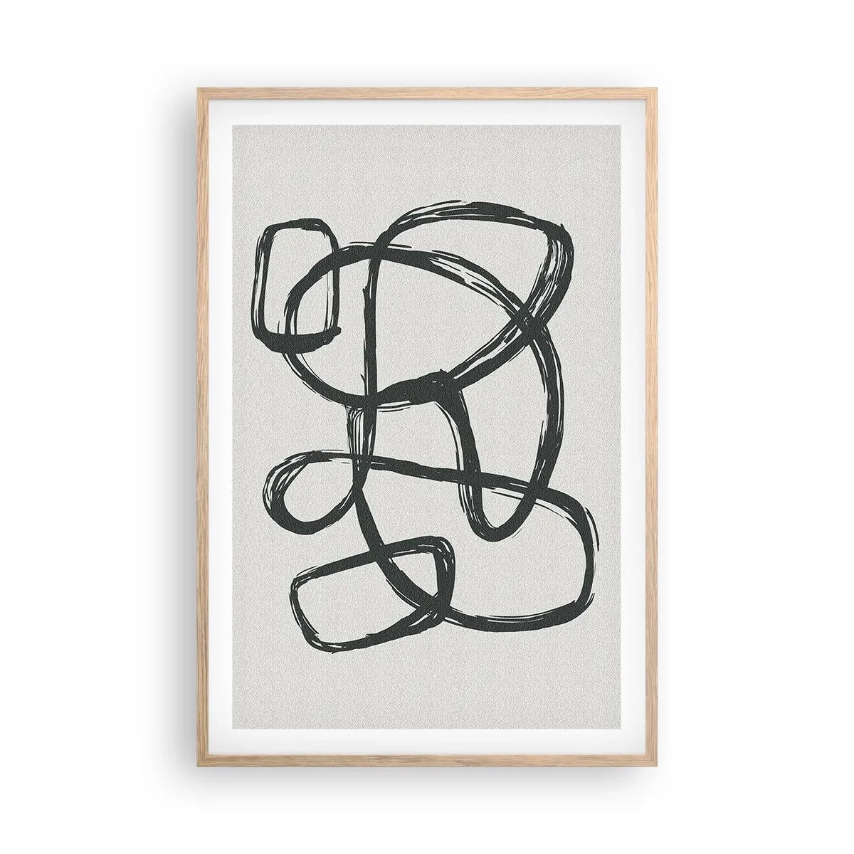Affiche dans un chêne clair - Poster - Abstraction en boucle - 61x91 cm