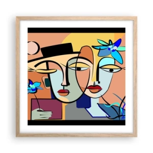 Affiche dans un chêne clair - Poster - Le Rendez-vous de Picasso - 50x50 cm