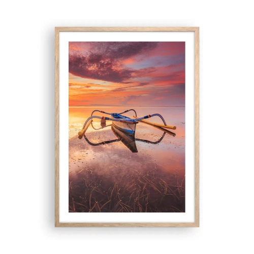 Affiche dans un chêne clair - Poster - Le calme d'une soirée tropicale - 50x70 cm