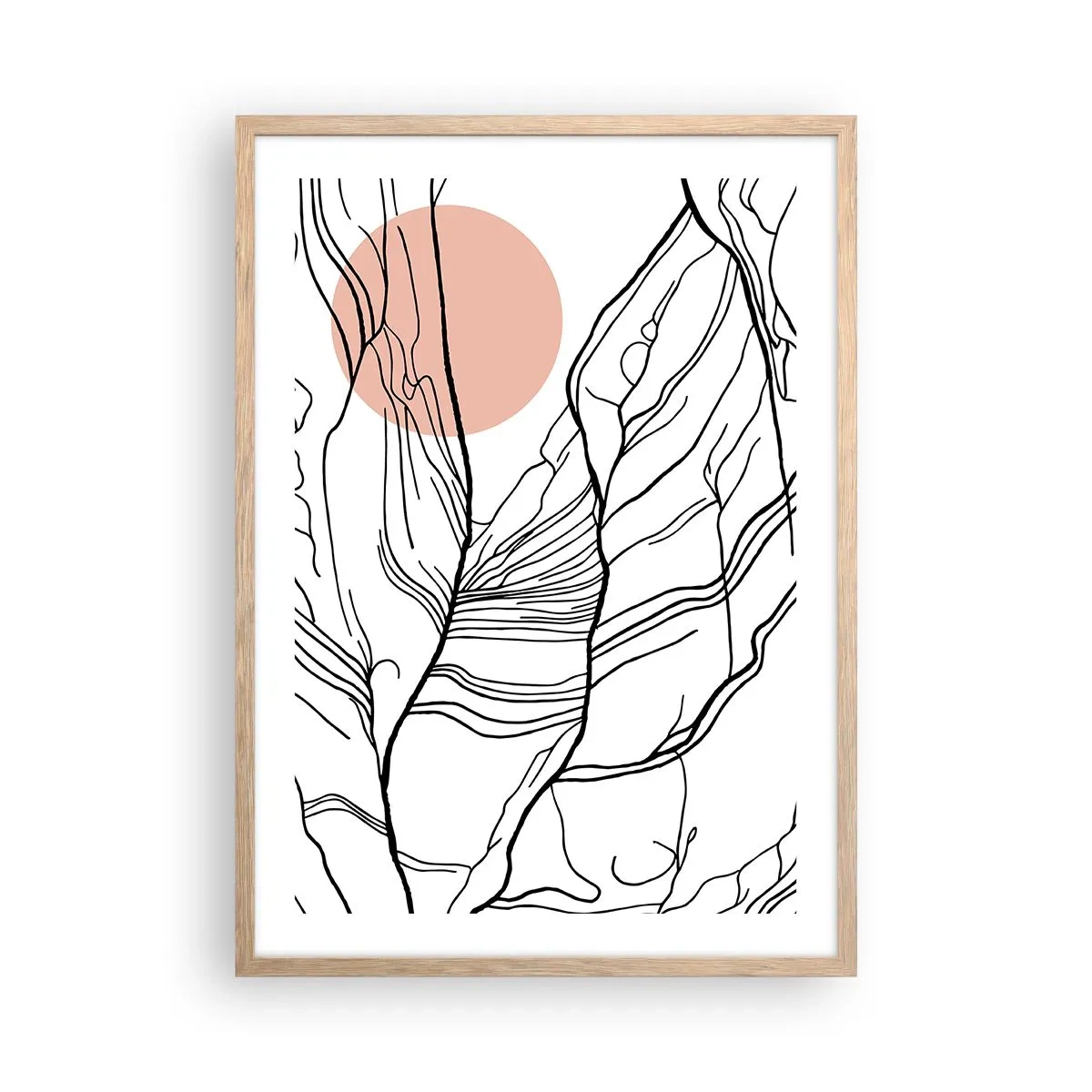 Affiche dans un chêne clair - Poster - Dans un réseau de brindilles - 50x70 cm