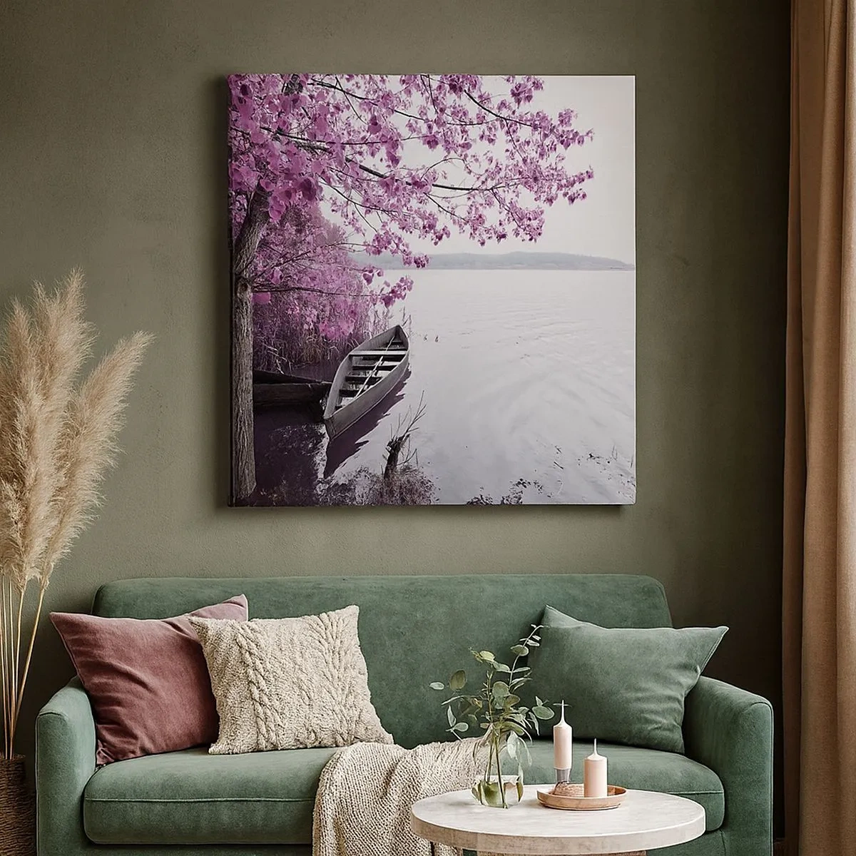 Impression sur toile - Image sur toile - Dans un silence rose - 30x30 cm