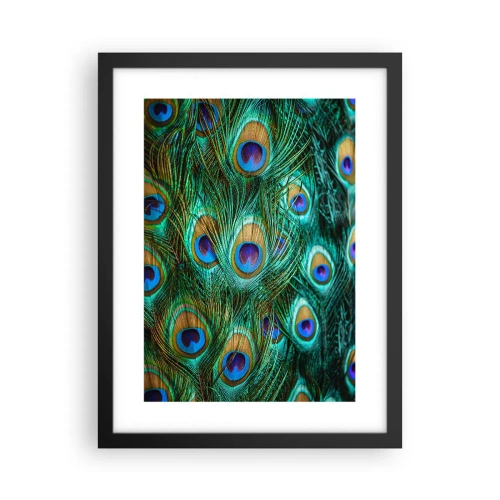 Affiche dans un cadre noir - Poster - Un regard de paon - 30x40 cm