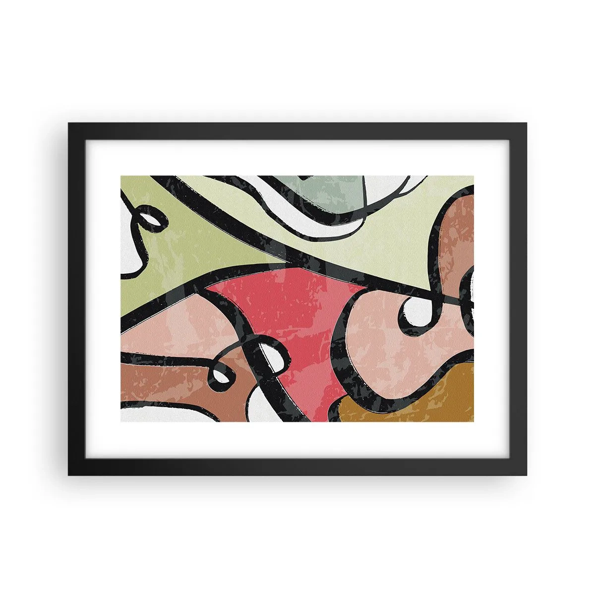 Affiche dans un cadre noir - Poster - Pirouettes parmi les couleurs - 40x30 cm