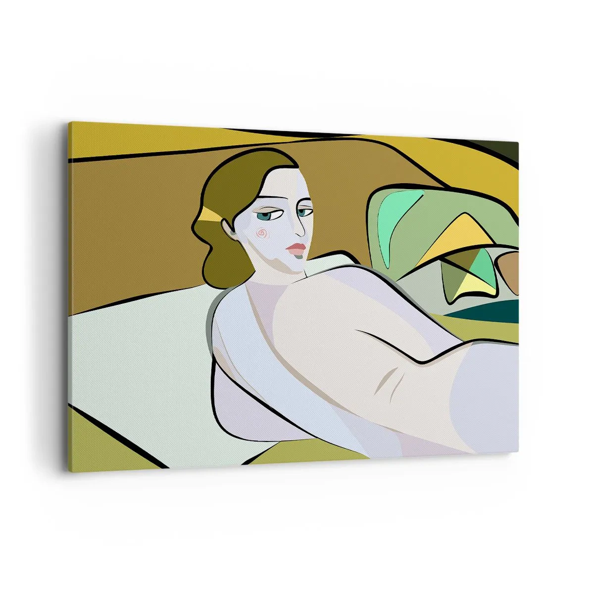 Impression sur toile - Image sur toile - Figure abstraite dans un style moderne - 120x80cm - Portrait intime - Décoration murale moderne pour le salon et la chambre ARTTOR