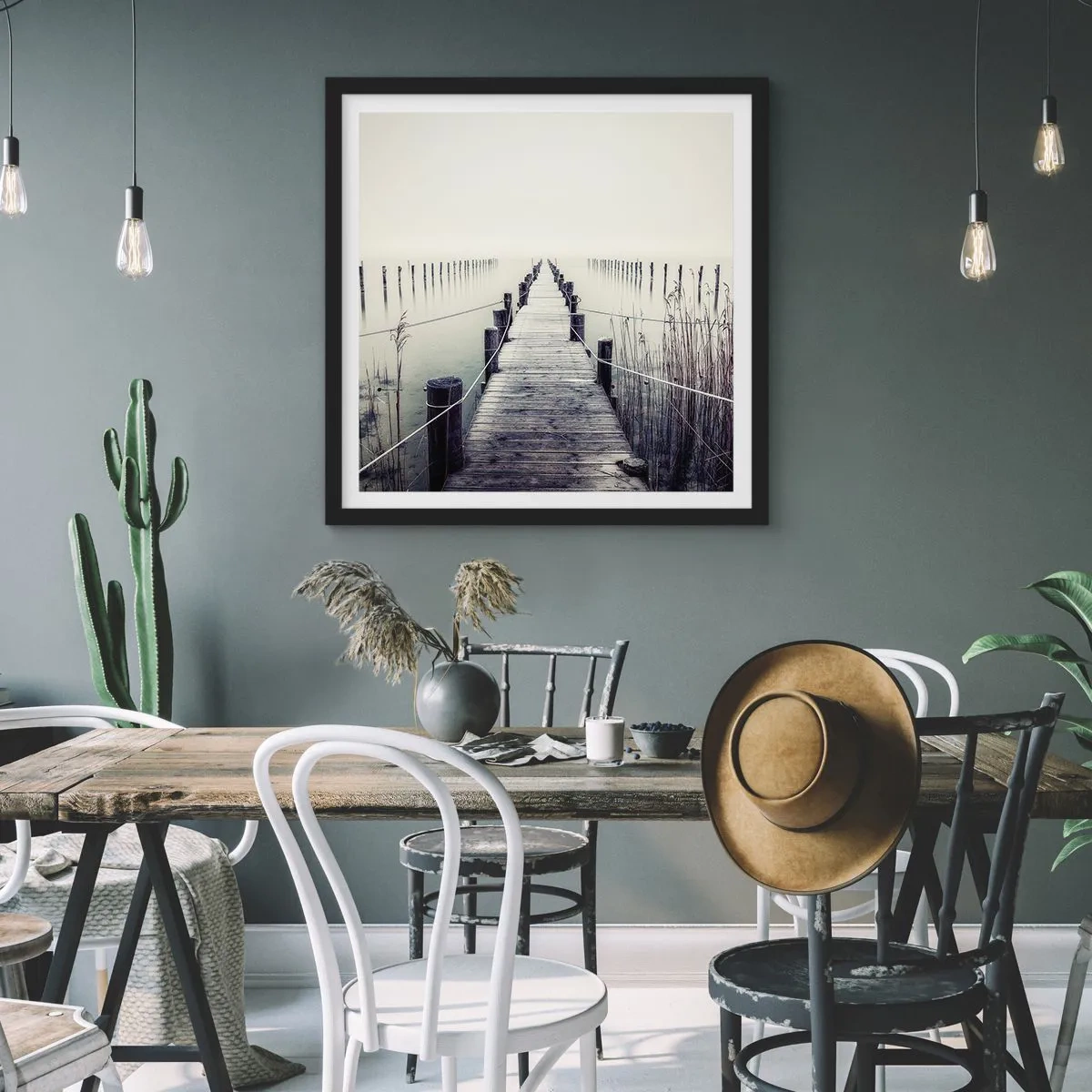 Affiche dans un cadre noir - Poster - Plongez dans la paix - 30x30 cm