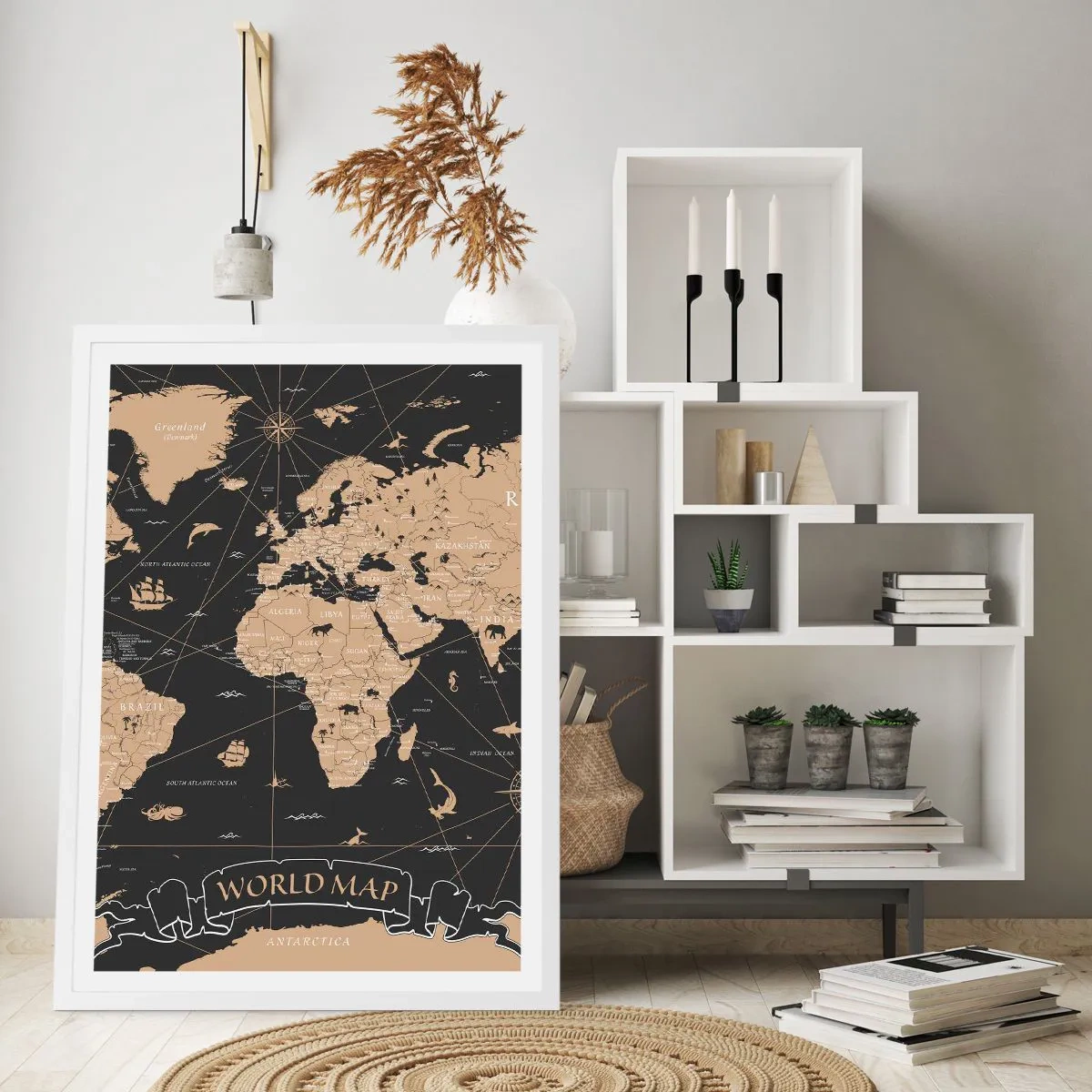 Affiche dans un cadre blanc - Poster - Les limites de mon monde - 70x100 cm