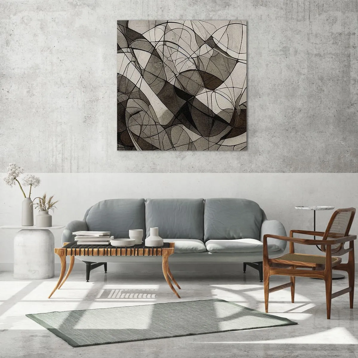 Impression sur verre - Image sur verre - Circulation des couleurs de la terre - 40x40 cm