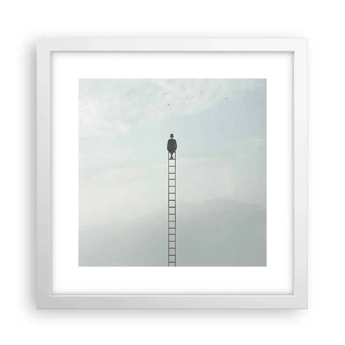 Affiche dans un cadre blanc - Poster - Se soulever au-dessus - 30x30 cm