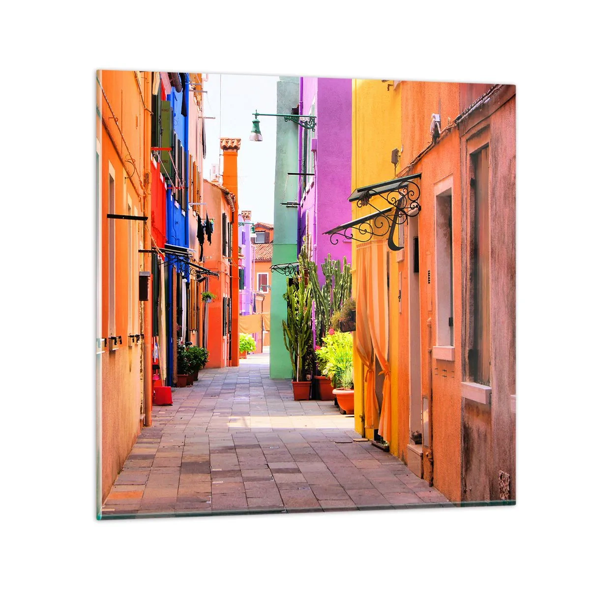 Impression sur verre - Image sur verre - Allée arc-en-ciel - 60x60 cm