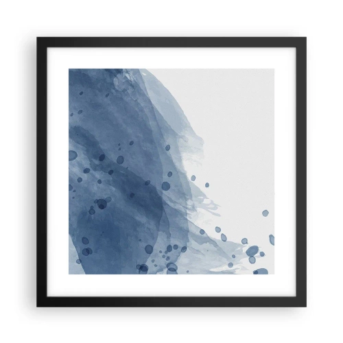 Affiche dans un cadre noir - Poster - Tulle bleu - 40x40 cm