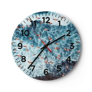 Horloge murale - Pendule murale - Défilé du bord de mer - 30x30 cm