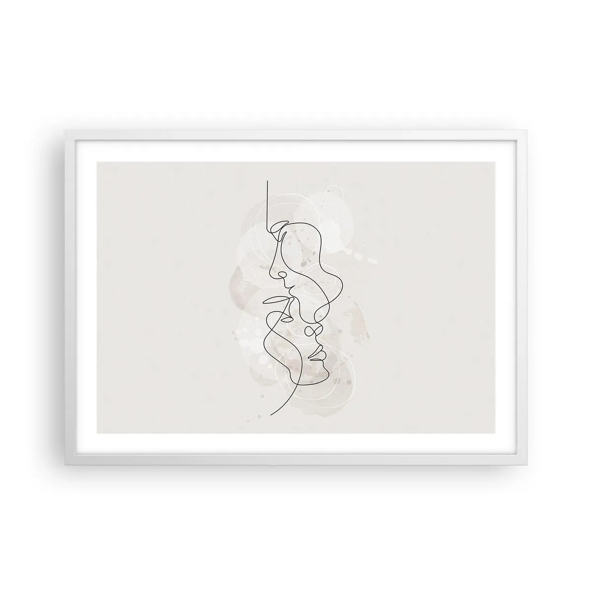 Affiche dans un cadre blanc - Poster - Emmêlé dans une étreinte - 70x50 cm