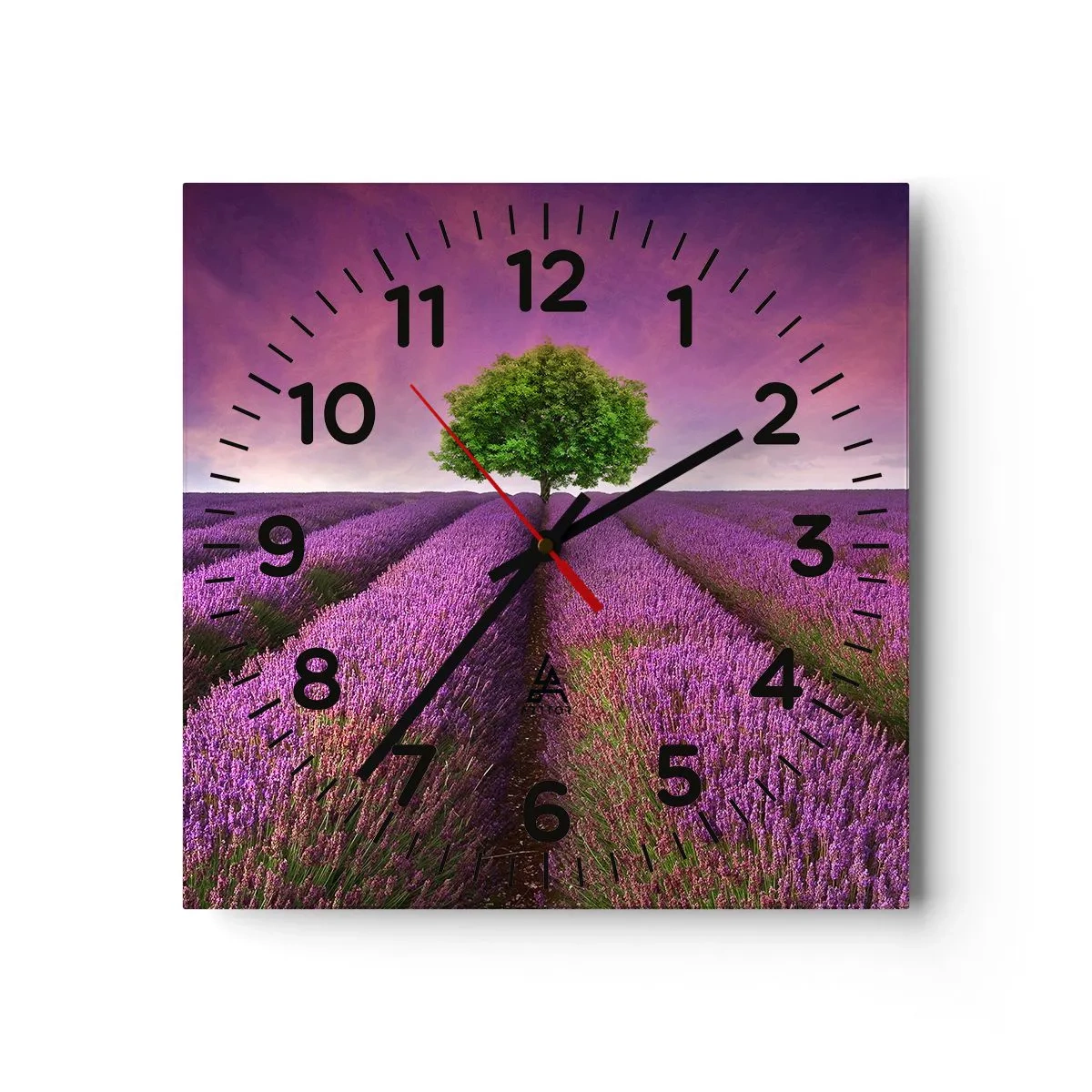 Horloge murale - Pendule murale - Dans un champs de lavande - 30x30 cm