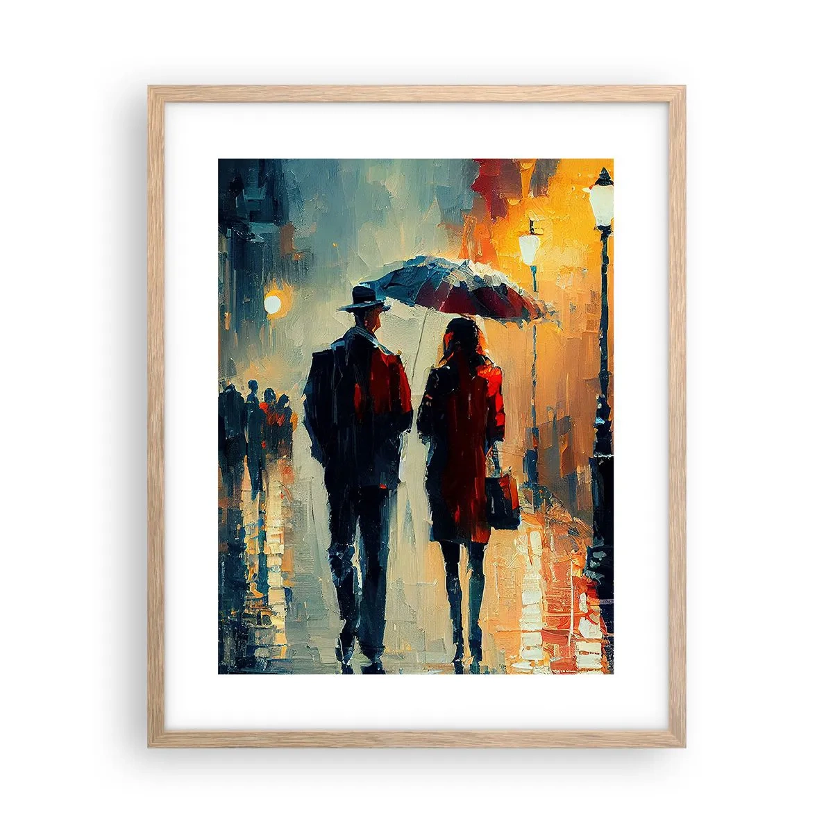 Affiche dans un chêne clair - Poster - Histoire d'amour urbaine - 40x50 cm
