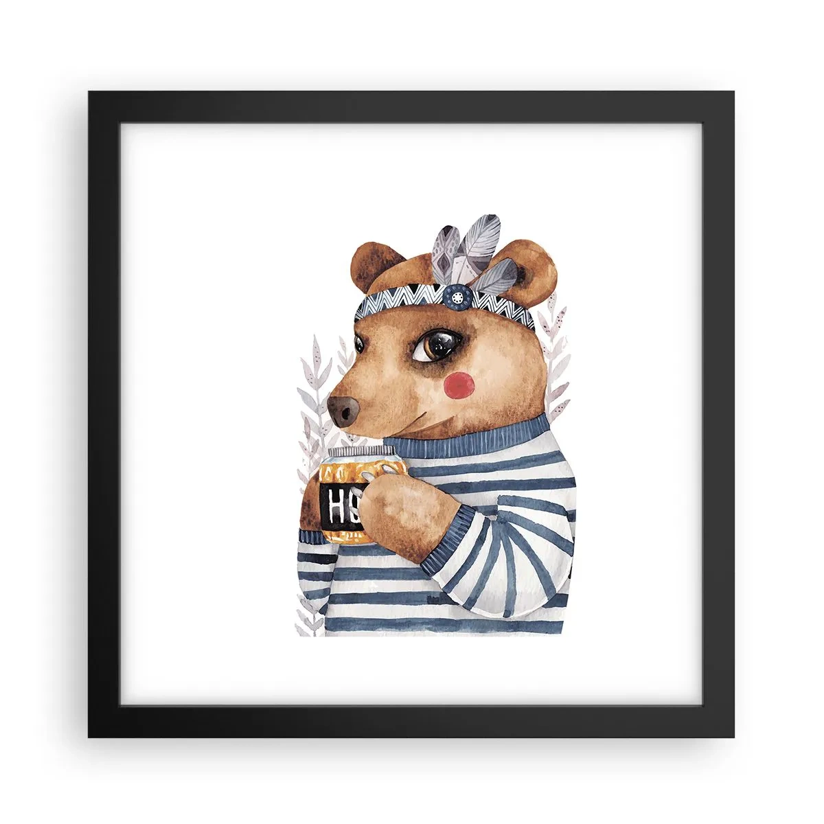 Affiche dans un cadre noir - Poster - Un nounours trop mignon - 30x30 cm
