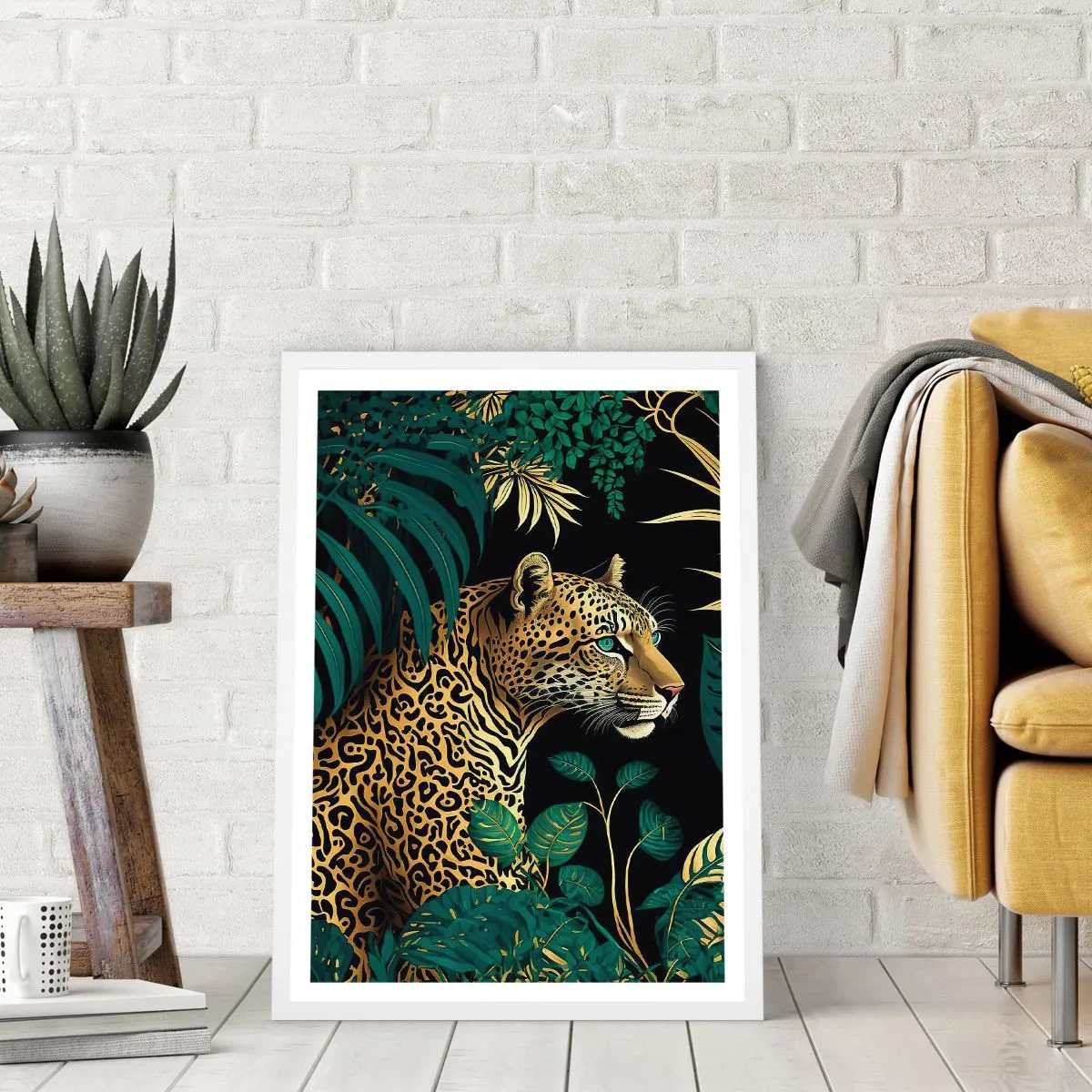 Affiche dans un cadre blanc - Poster - Un hôte dans la jungle - 61x91 cm