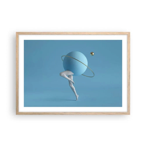 Affiche dans un chêne clair - Poster - Et les planètes deviennent folles - 70x50 cm