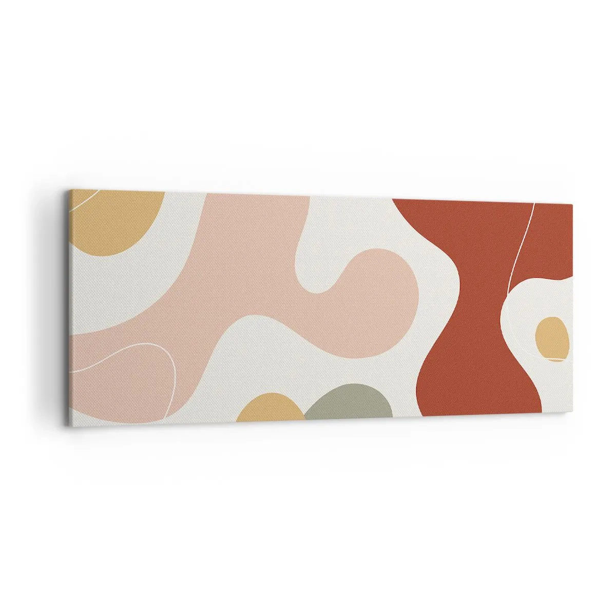 Impression sur toile - Image sur toile - Une composition abstraite aux tons pastel avec des formes dynamiques. - 120x50cm - Entrelac - Décoration murale moderne pour le salon et la chambre ARTTOR