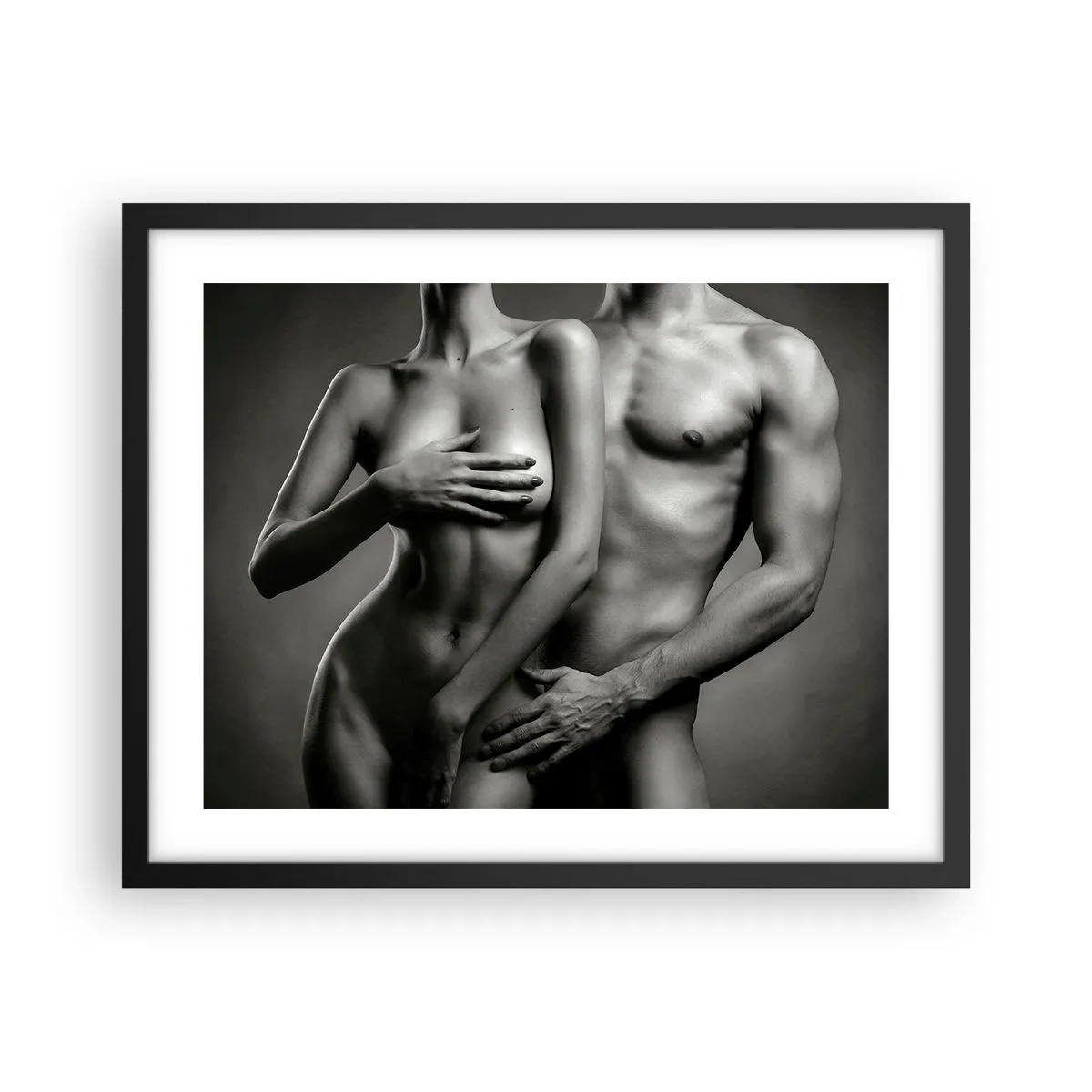 Affiche dans un cadre noir - Poster - Adam et Eve - 50x40 cm