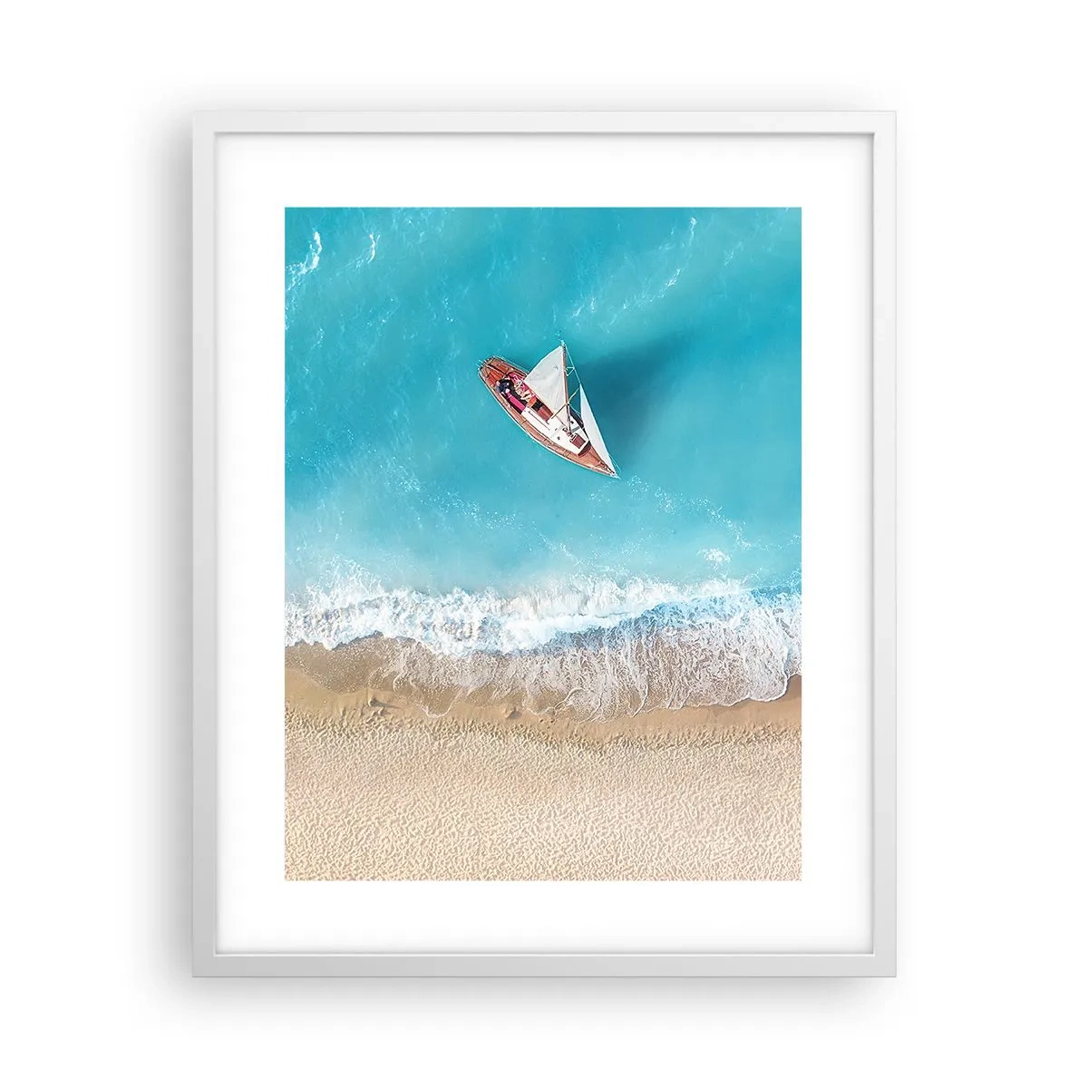 Affiche dans un cadre blanc - Poster - A la frontière de l'azur et de l'or - 40x50 cm