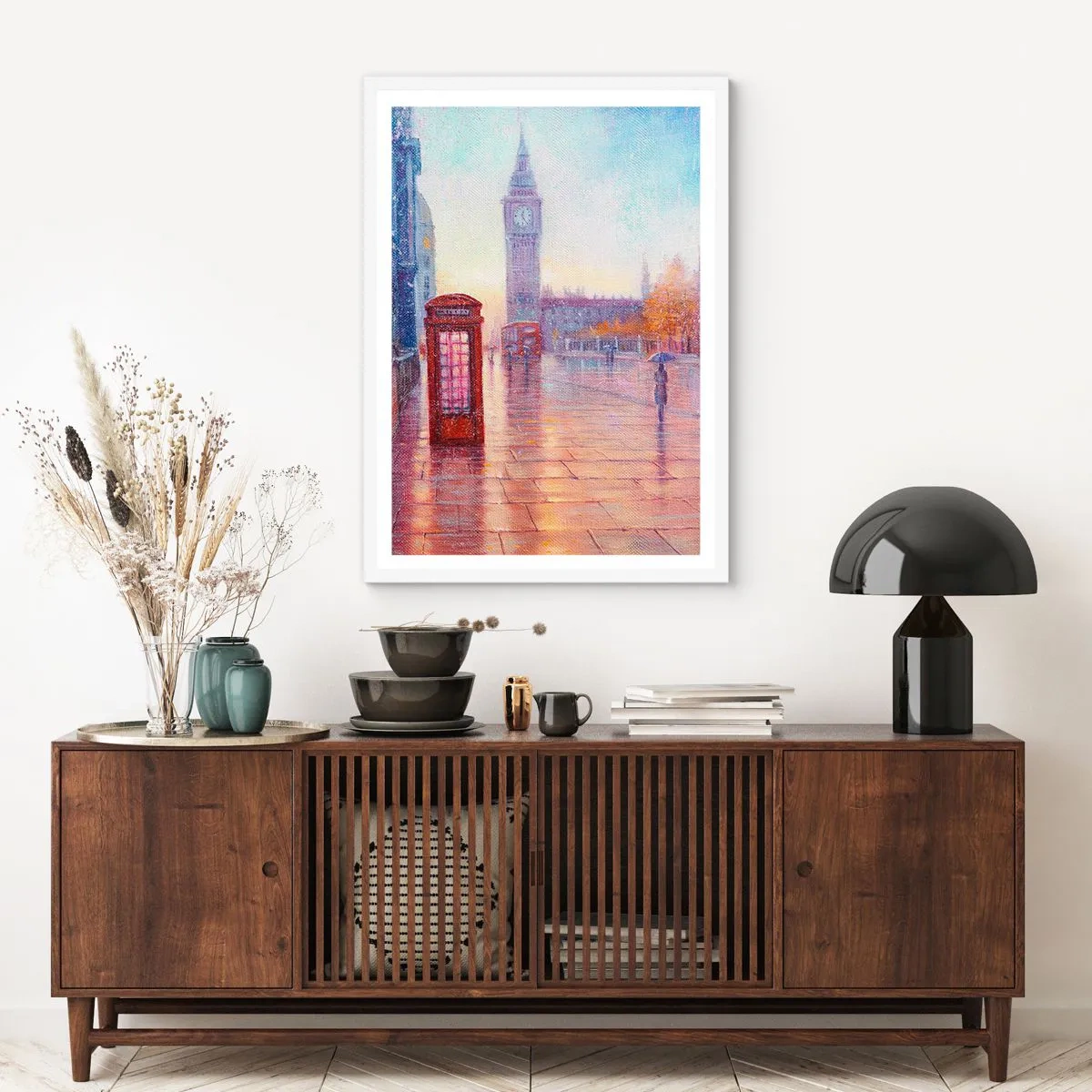 Affiche dans un cadre blanc - Poster - Jour automnal londonien - 50x70 cm