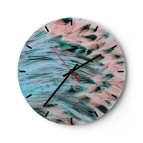 Horloge murale - Pendule murale - Duvet rose saphir - 40x40 cm