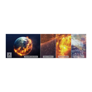 Échantillon de Papier Peint Premium Canvas - La flamme de l'apocalypse - Cosmos, Planète Terre, Flammes de feu - 100x30 cm