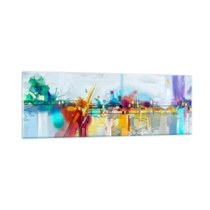 Impression sur verre - Image sur verre - Pont de joie sur le fleuve de la vie - 90x30 cm