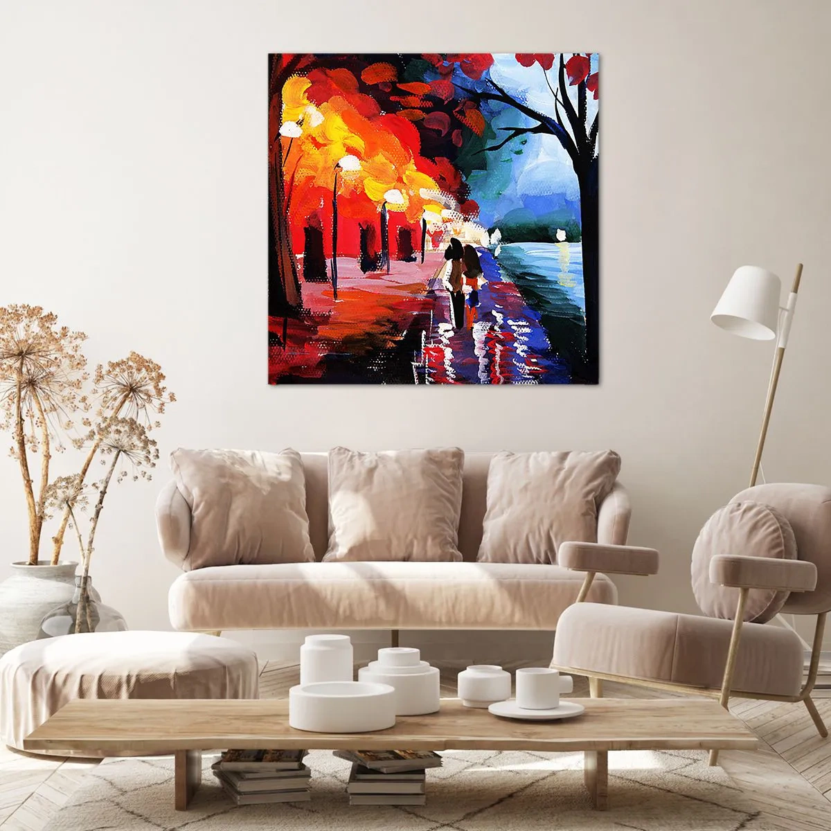 Impression sur toile - Image sur toile - Automne flamboyant dans le parc - 40x40 cm