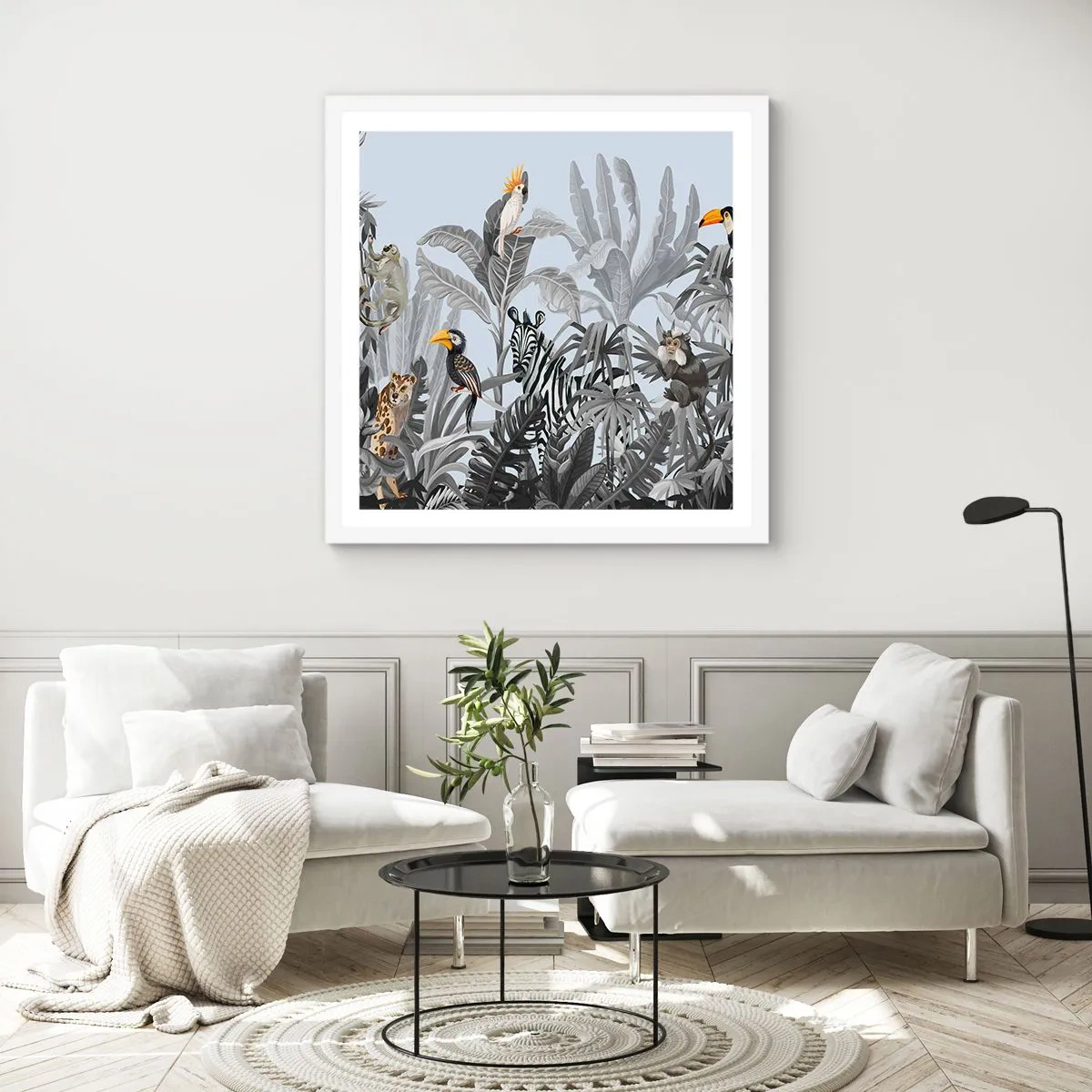 Affiche dans un cadre blanc - Poster - Conte de fées africain - 50x50 cm