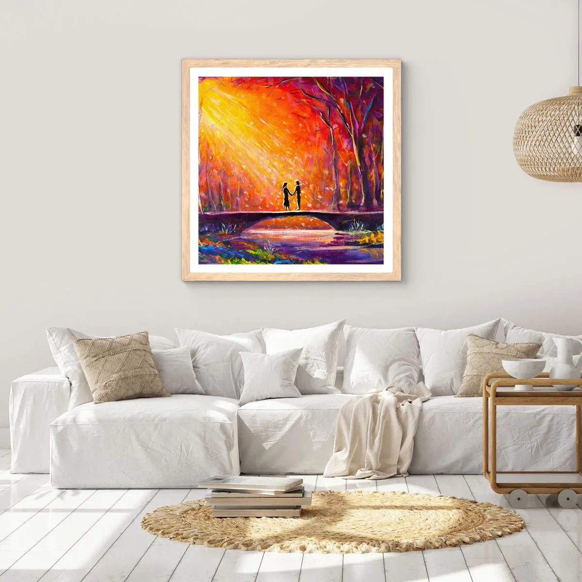 Affiche dans un chêne clair - Poster - Le ciel les aime aussi - 50x50 cm