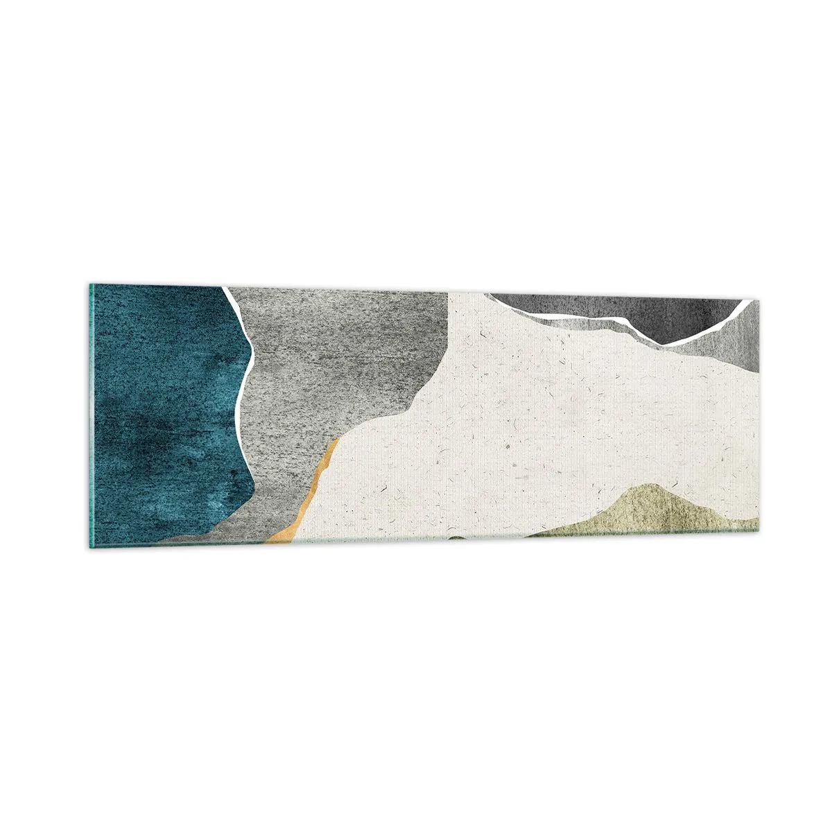 Impression sur verre - Image sur verre - Composition mosaïque avec un fil d'or - 90x30 cm