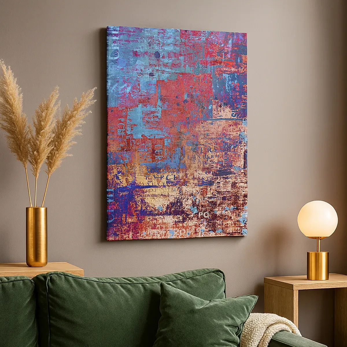 Impression sur toile - Image sur toile - Une composition abstraite avec un mélange de couleurs intenses. - 50x70cm - Mémoire et oubli - Décoration murale moderne pour le salon et la chambre ARTTOR