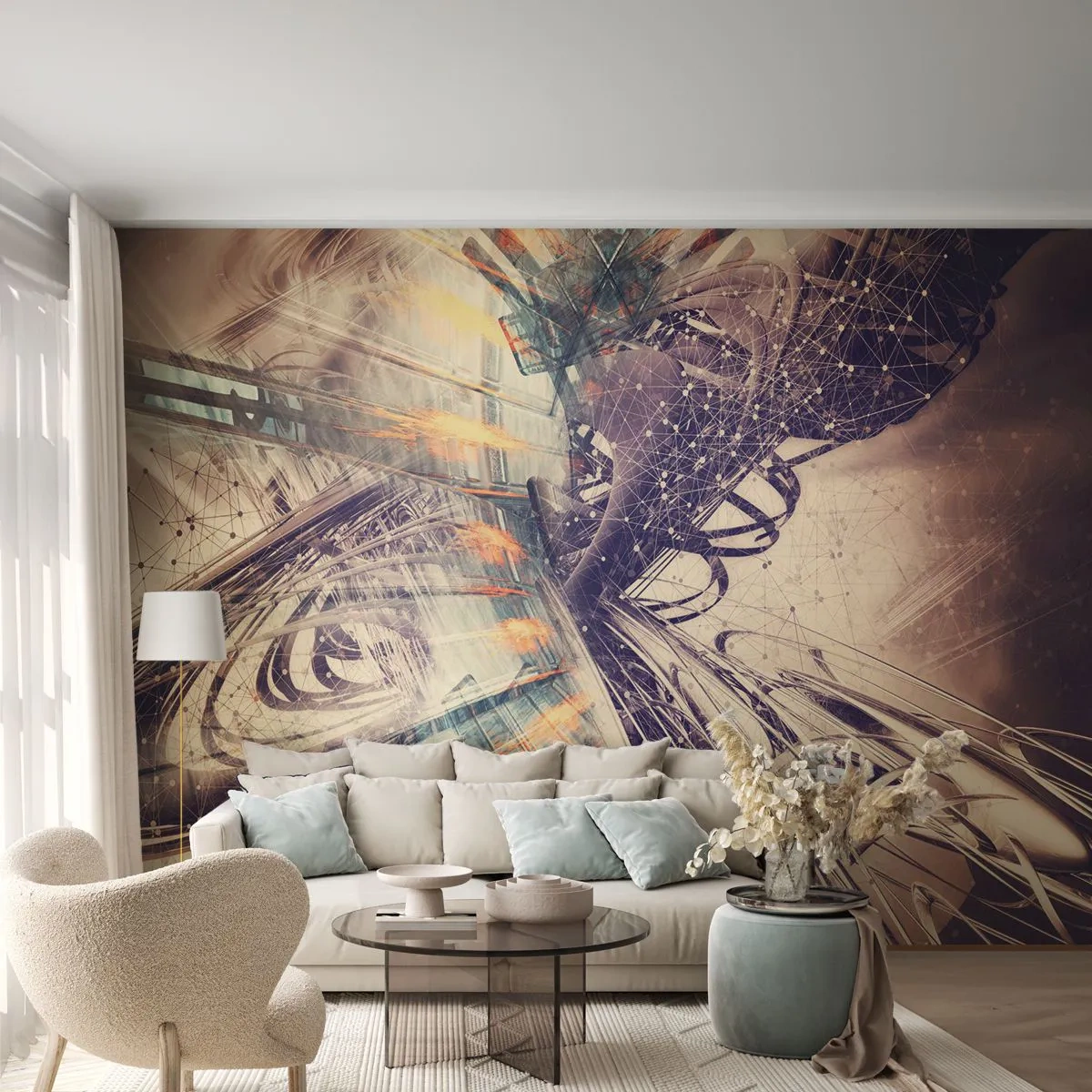 Papier Peint Photo Premium Canvas - En grande hâte - Abstraction, Morceau, Graphique - 450x315 cm