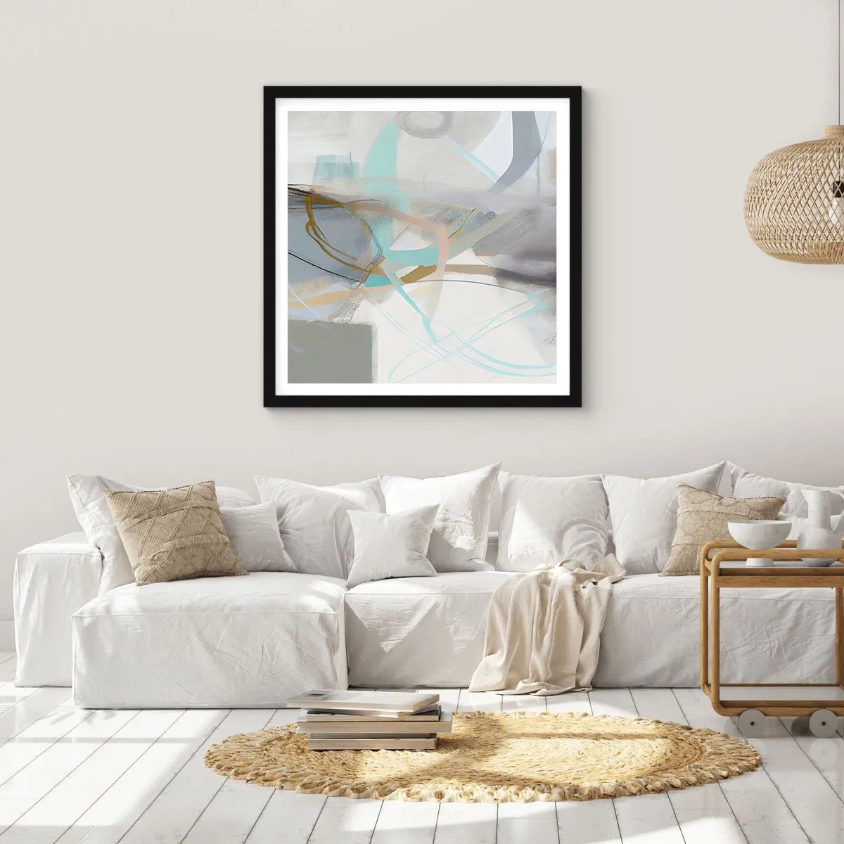 Affiche dans un cadre noir - Poster - Abstraction brumeuse - 30x30 cm