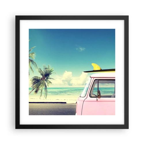 Affiche dans un cadre noir - Poster - Il est temps de commencer les vacances - 40x40 cm