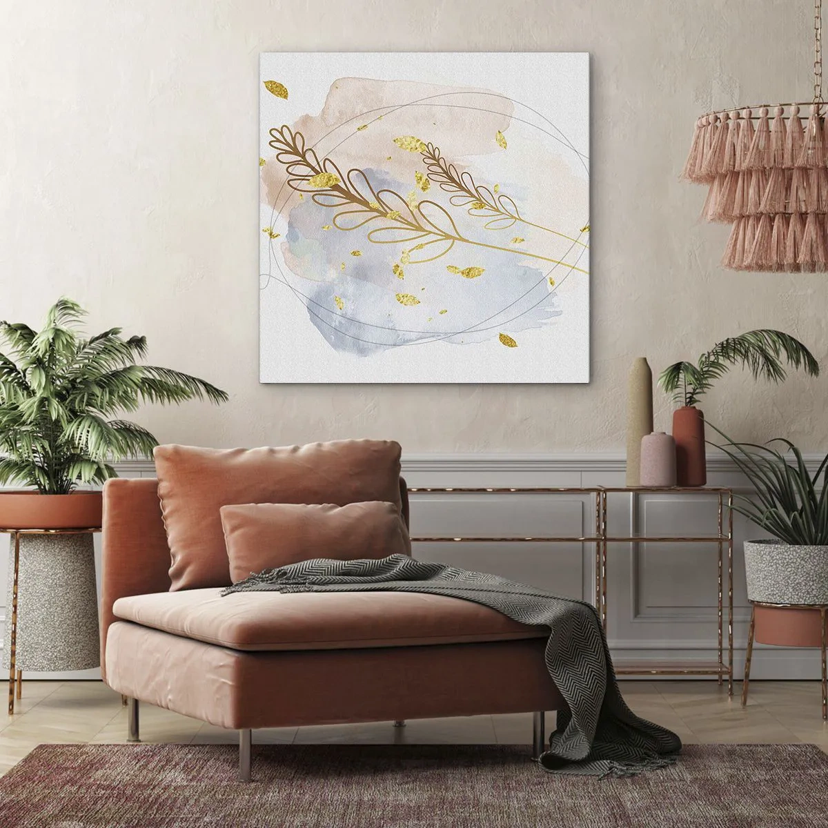 Impression sur toile - Image sur toile - Explosion d'or - 60x60 cm