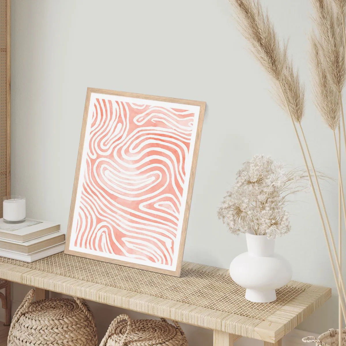 Affiche dans un chêne clair - Poster - Dans le labyrinthe de corail - 40x50 cm