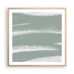 Affiche dans un chêne clair - Poster - Abstraction dans un climat hivernal - 60x60 cm