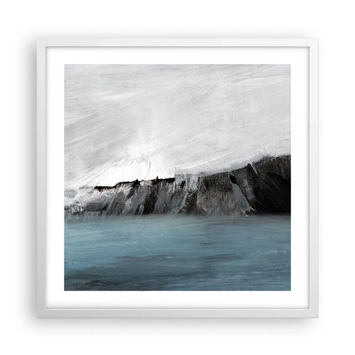 Affiche dans un cadre blanc - Poster - Eau – terre : choc des éléments - 50x50 cm