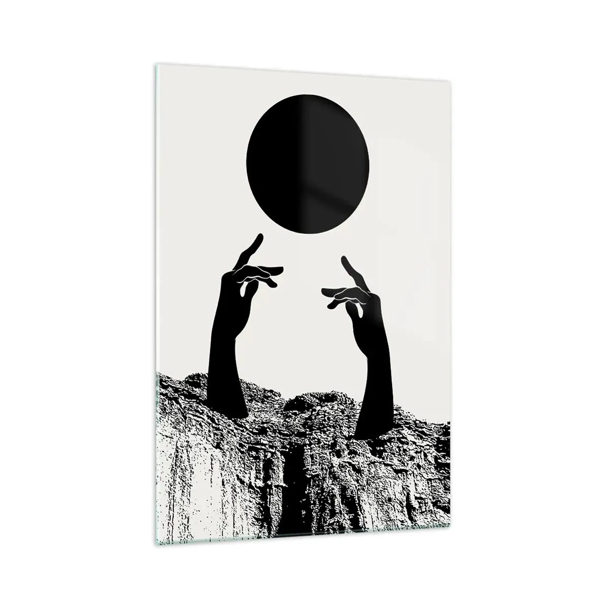 Impression sur verre - Image sur verre - Composition surréaliste : le soleil et le reste - 70x100 cm