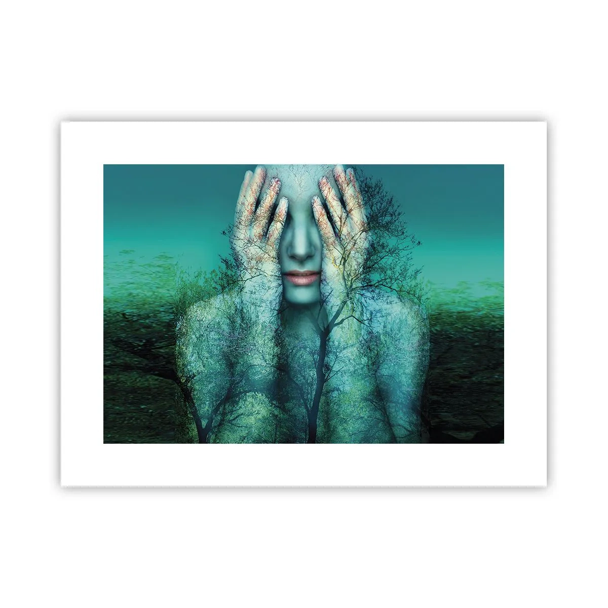 Affiche - Poster - immergé dans l'azur - 40x30 cm