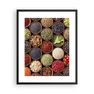 Affiche dans un cadre noir - Poster - Toutes les saveurs du monde - 40x50 cm