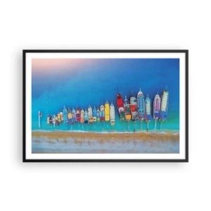 Affiche dans un cadre noir - Poster - Une vue à vol d'oiseau - 91x61 cm