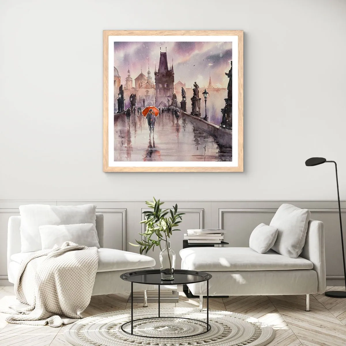 Affiche dans un chêne clair - Poster - Les gens ne changent pas - 60x60 cm