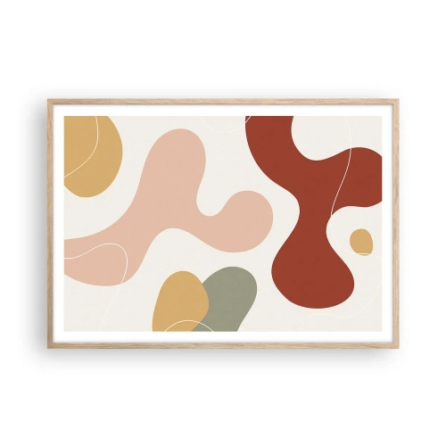 Affiche dans un chêne clair - Poster - Entrelac - 100x70 cm