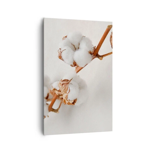 Impression sur toile - Image sur toile - Un brin de coton sur un fond subtil - 80x120cm - Seulement caliner - Décoration murale moderne pour le salon et la chambre ARTTOR