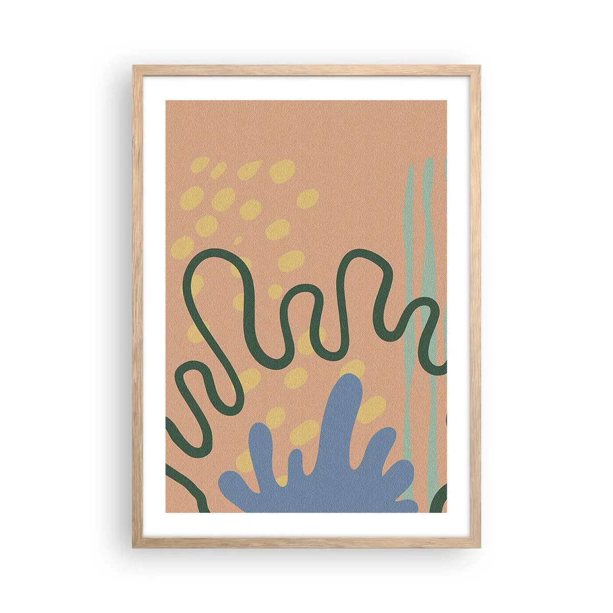 Affiche dans un chêne clair - Poster - Abstraction : diversité de la nature - 50x70 cm