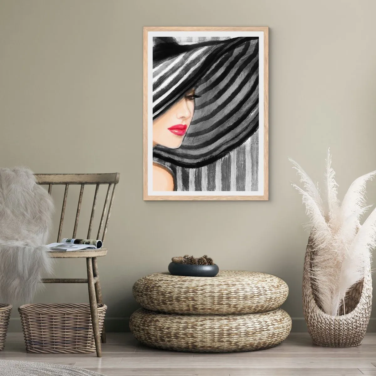 Affiche dans un chêne clair - Poster - Où te chercher ? - 30x40 cm